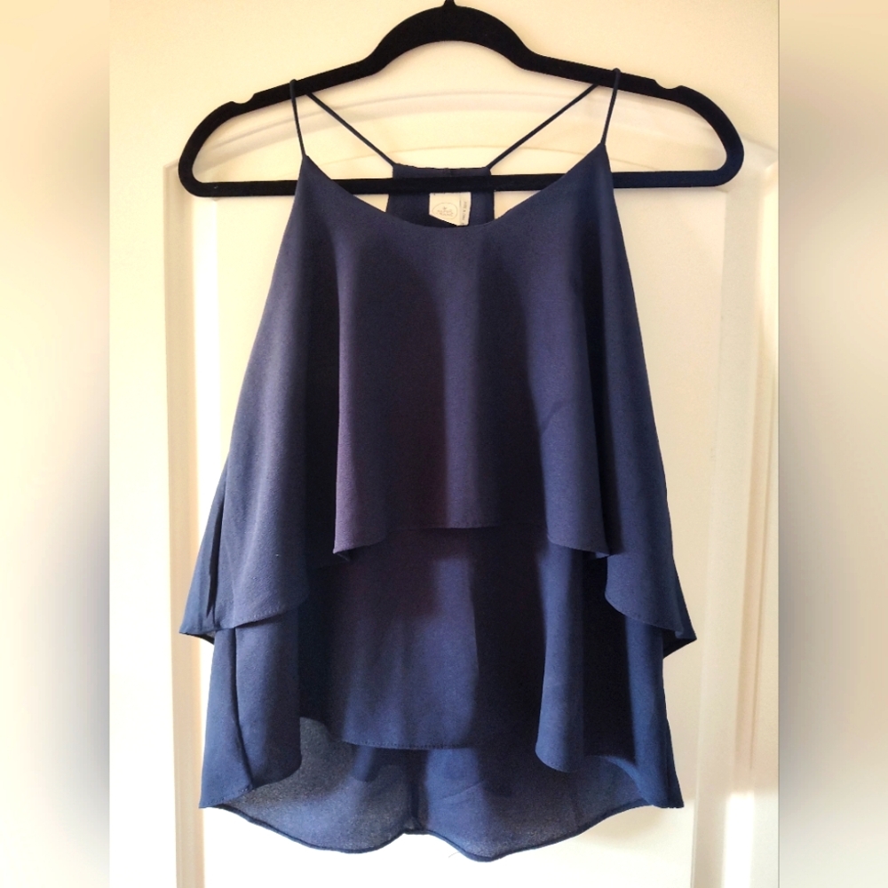 Navy blue sleeveless blouse- size S